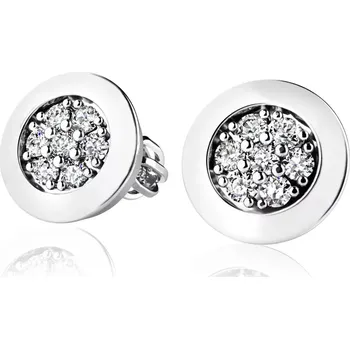 Náušnice Dámské náušnice bílé zlato 585/1000 přírodní diamant 0.168 ct G/SI 10903-NS-B-DIA