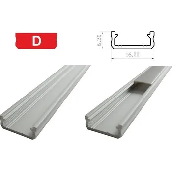 Žárovka LED21 Hliníkový profil LUMINES D 3m pro LED pásky, stříbrný eloxovaný