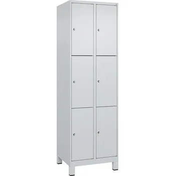 Šatní skříň Úložná skříňka C+P Cabo-Plus, 2 oddíly, 600 x 500 x 1850, světle šedá, na nožičkách