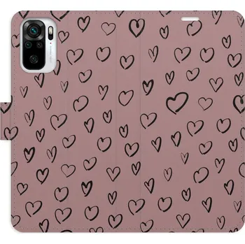 Pouzdro na mobilní telefon Flipové pouzdro iSaprio - Heart Dark 02 - Xiaomi Redmi Note 10 / Note 10S