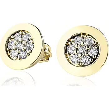 Náušnice Dámské náušnice žluté zlato 585/1000 přírodní diamant 0.168 ct G/SI 10903-NS-ZL-DIA