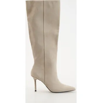 Dámské kozačky Reserved - Semišové kozačky na podpatku - světle šedá - 620BD-09X - 620BD-09X-38-2