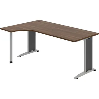 Kancelářský vozík HOBIS kancelářský stůl pracovní tvarový, ergo pravý - FE 1800 P, ořech + doprava zdarma