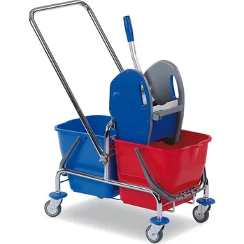 Úklidový vozík Úklidový vozík se dvěma 17litrovými kbelíky, ždímačem a ojí