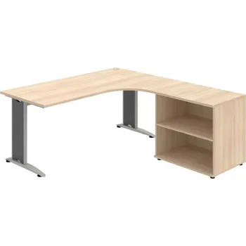 Kancelářský vozík HOBIS kancelářský stůl pracovní tvarový, ergo levý - FE 1800 60 H L, akát + doprava zdarma