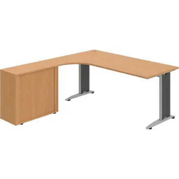 Kancelářský vozík HOBIS kancelářský stůl pracovní, sestava pravá - FE 1800 HR P, buk + doprava zdarma