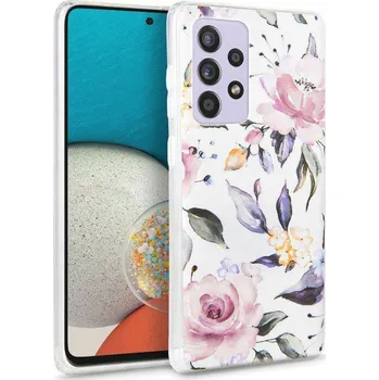 Pouzdro na mobilní telefon Kryt Samsung Galaxy A53 5G Tech-Protect Floral White pattern