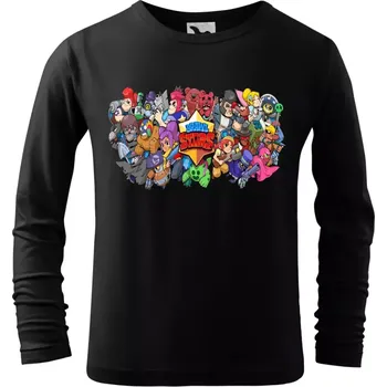 Chlapecké tričko Dětské tričko Brawl Stars s dlouhým rukávem černé