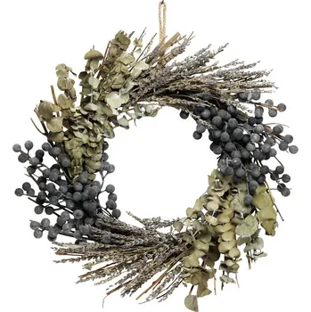 Věnec Přírodní věnec s bobulemi levandulí a eucalyptem Fleuria - Ø 35*7 cm
