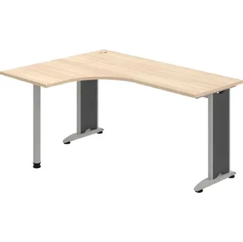 Kancelářský vozík HOBIS kancelářský stůl pracovní tvarový, ergo pravý - FE 60 P, akát + doprava zdarma