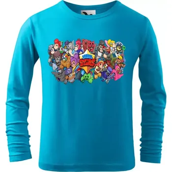 Dětské tričko Brawl Stars s dlouhým rukávem tyrkysové