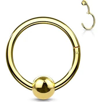 Piercing Šperky4U Zlacený piercing segment kruh s kuličkou - K1040GD-1208