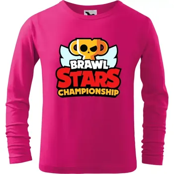 Chlapecké tričko Dětské tričko Brawl Stars Championship dlouhým rukávem malinové