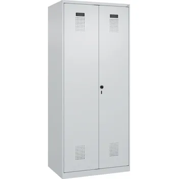 Šatní skříň Skříň na úklidové prostředky C+P Cabo-Plus, 800 x 500 x 1850 mm, světle šedá