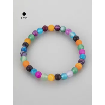 Náramek Prosperk Exluzivní barevný náramek z barveného achátu velikost korálku 0,6 cm vícebarevná S0238