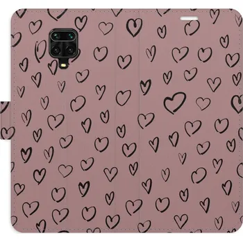 Pouzdro na mobilní telefon Flipové pouzdro iSaprio - Heart Dark 02 - Xiaomi Redmi Note 9 Pro / Note 9S