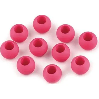 Plastové korálky matné s velkým průvlekem 20ks (10x12mm) barva růžová