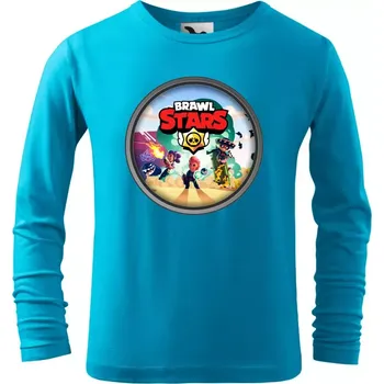 Dětské tričko Brawl Stars Ring s dlouhým rukávem tyrkysové