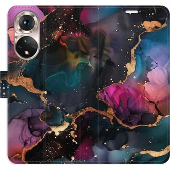 Pouzdro na mobilní telefon Flipové pouzdro iSaprio - Dark Marble - Honor 50 / Nova 9