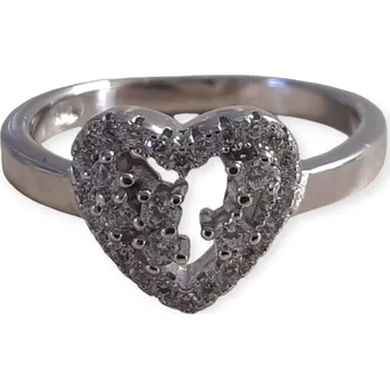 Prsten Stříbrný zásnubní prsten Srdíčko – elegantní symbol lásky, Ag 925/1000 Velikost prstenu: 53/16,9