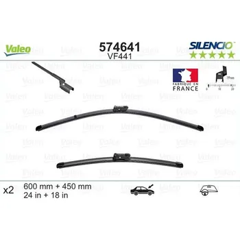 Autodíl Stěrače VALEO SILENCIO 600 mm + 450 mm - ploché