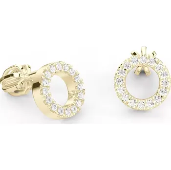 Náušnice Dámské náušnice žluté zlato 585/1000 přírodní diamant 0.144 ct G/SI kroužky s brilianty 10980-ZL-DIA