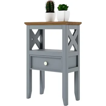 Komoda Stolek PROVENCE KW2P odkládací šedomodrý Barevné provedení: Šedomodrá, Provedení: šuplíky bez pojezdů