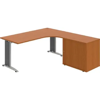 Kancelářský vozík HOBIS kancelářský stůl pracovní, sestava levá - FE 1800 60 HR L, třešeň + doprava zdarma