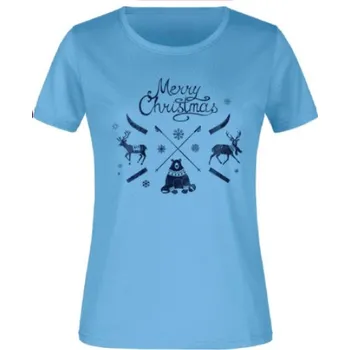 Dámské tričko Dámské triko JM Christmas blue XS