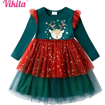 Dívčí šaty Novoroční (vánoční) dívčí šaty - v barvách skřítka Elfa Velikost: 8 let