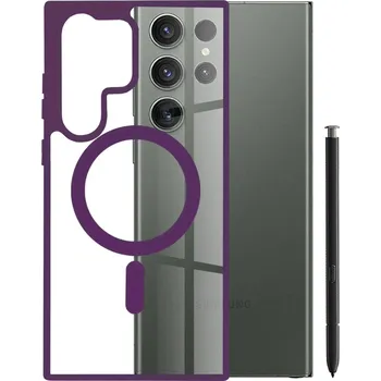 Pouzdro na mobilní telefon Kryt Samsung Galaxy S23 Ultra, Techsuit - MagSafe Pro, fialový