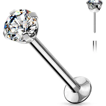 Piercing Šperky4U Labreta PUSH IN zirkon - LB0019-12084