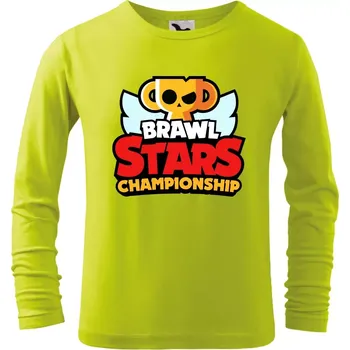 Dětská móda Dětské tričko Brawl Stars Championship dlouhým rukávem limetkové