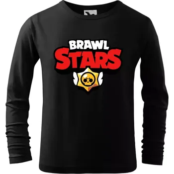 Dětské tričko Brawl Stars logo dlouhým rukávem černé