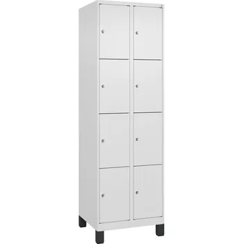 Šatní skříň Úložná skříňka C+P Cabo-Plus, 2 oddíly po 4 policích, 600 x 500 x 1850 mm, bílá, na nožičkách