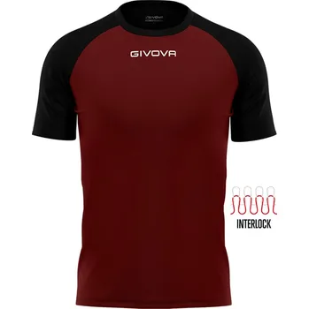 Chlapecké tričko Sportovní triko Givova Capo Granat-Black 2XS