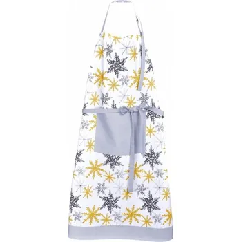 Kuchyňská zástěra Vánoční kuchyňská zástěra Šedé a žluté vločky