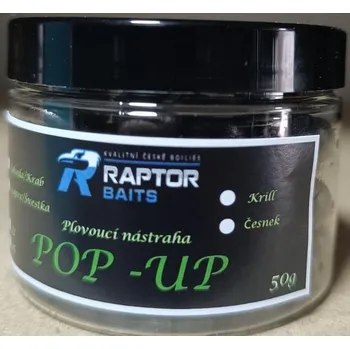 Boilies Raptor Baits POP-UP jednobarevné Jahoda 50 g 12mm