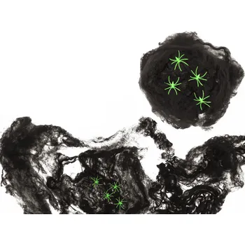 Karnevalový doplněk Dekorační pavučina se svítícími pavouky