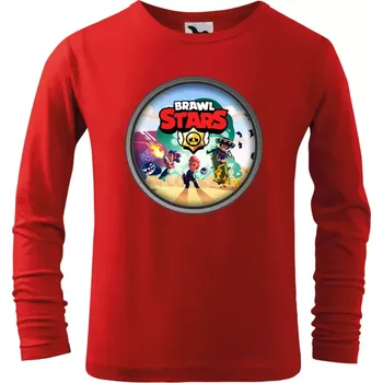 Chlapecké tričko Dětské tričko Brawl Stars Ring s dlouhým rukávem červené