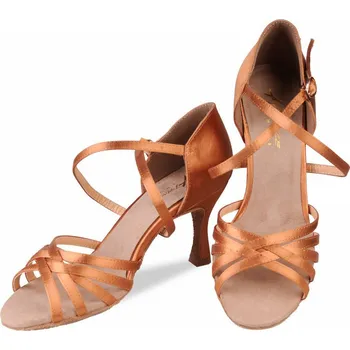 Dámská sálová obuv H-dance,H-DANCE H2001 latinská obuv dámská H2001, tělová satén 34.5 7.5cm