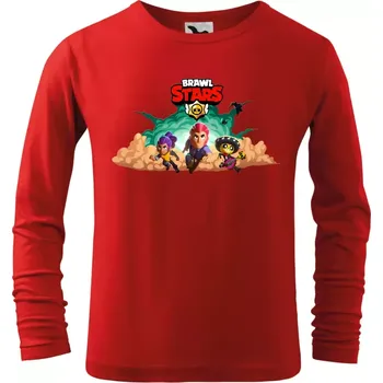 Dětské tričko Brawl Stars Classic s dlouhým rukávem červené