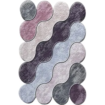 Koberec Kusový koberec, syntetický, nízký vlas, protiskluzový, fialová, 80 x 120 cm + vyzvednutí ZDARMA