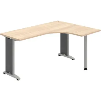 Kancelářský vozík HOBIS kancelářský stůl pracovní tvarový, ergo levý - FE 60 L, akát + doprava zdarma