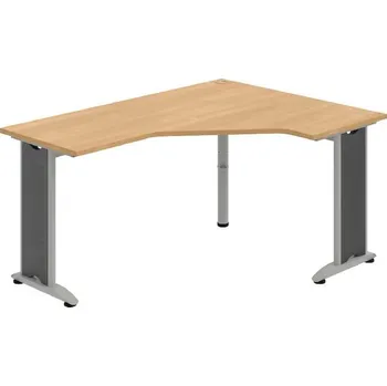 Kancelářský vozík HOBIS kancelářský stůl pracovní tvarový, ergo levý - FEV 60 L, dub + doprava zdarma