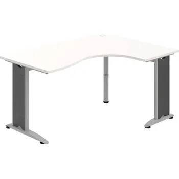 Kancelářský vozík HOBIS kancelářský stůl pracovní tvarový, ergo levý - FE 2005 L, bílá + doprava zdarma