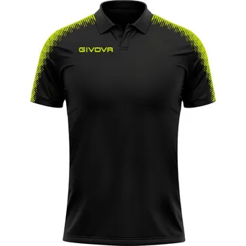Pánské tričko Sportovní poloshirt Givova Black 3XL