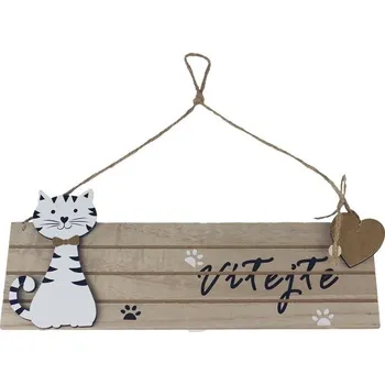 Velikonoční dekorace Cedule s kočkou - Vítejte 2. jakost D5070/B