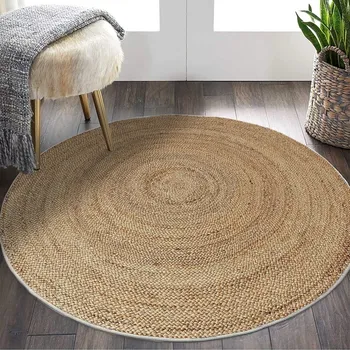 Koberec Kusový koberec, kulatý, bavlna/polyester, krémový, 90 x 90 cm + vyzvednutí ZDARMA