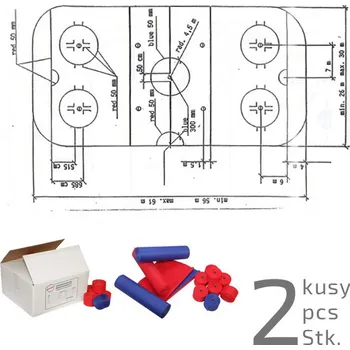 POTMA ICEHOCKEY LINE KIT blue/red - 2 pcs.